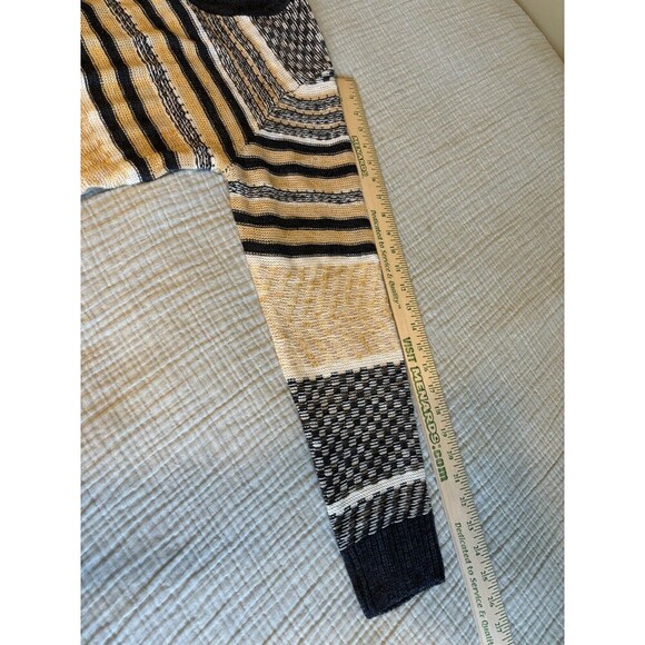 Womens Size XXL Lety & Me Long Line Cardigan Gray Cream & Yellow - Picture 5 of 7